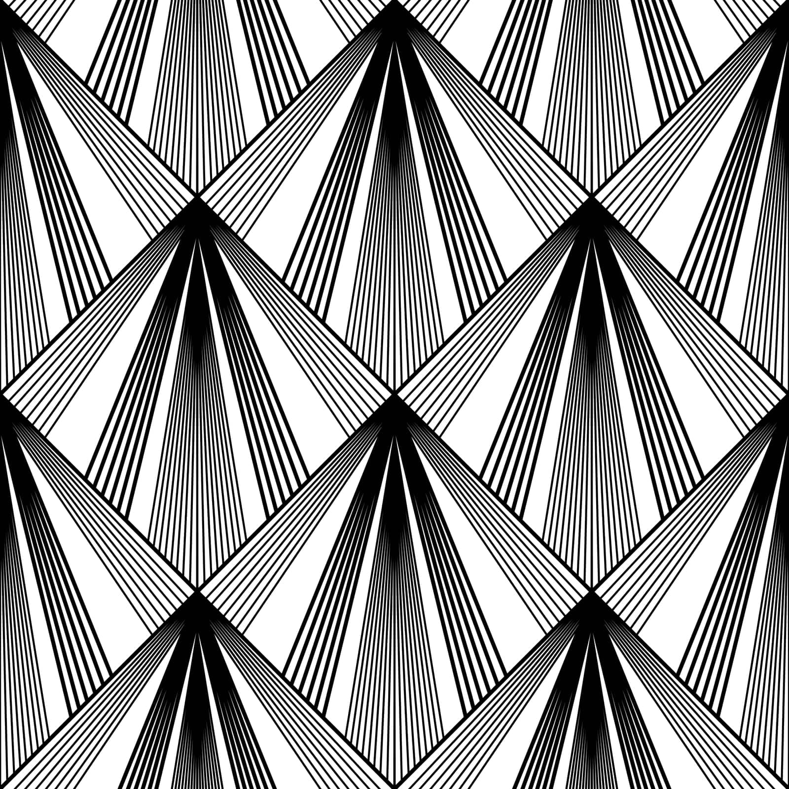 Art Deco Wallpaper. Black and white seamless pattern in roaring