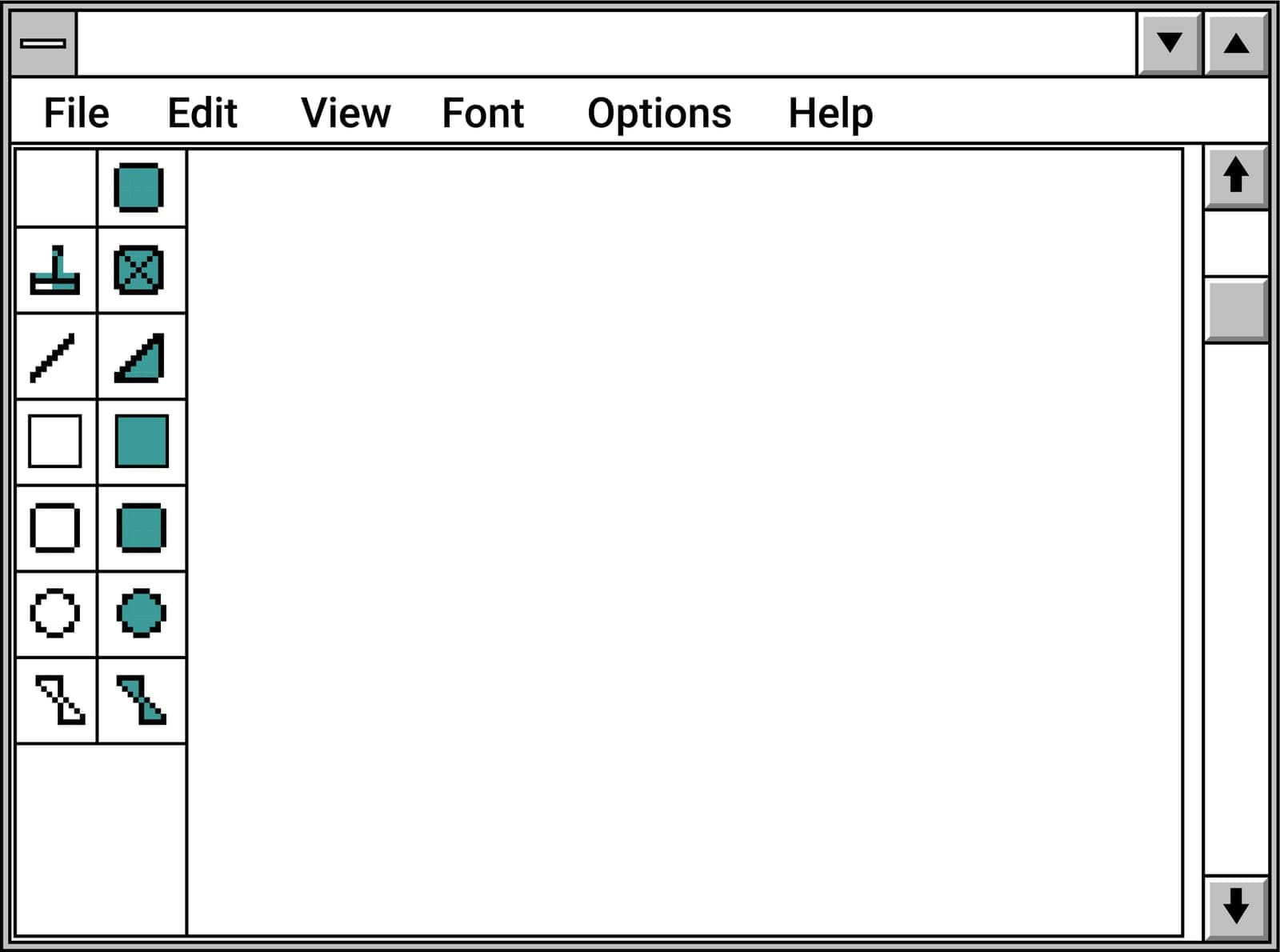 Interface paint drawing application for computer Stock Image
