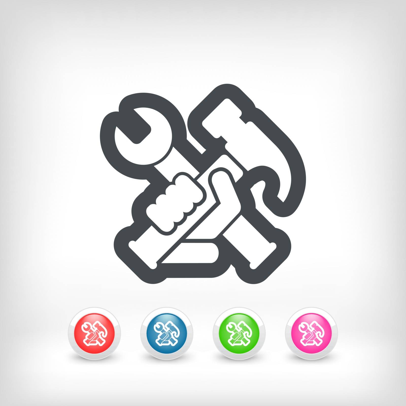 Hammer and wrench Stock Image Royalty Free Vector