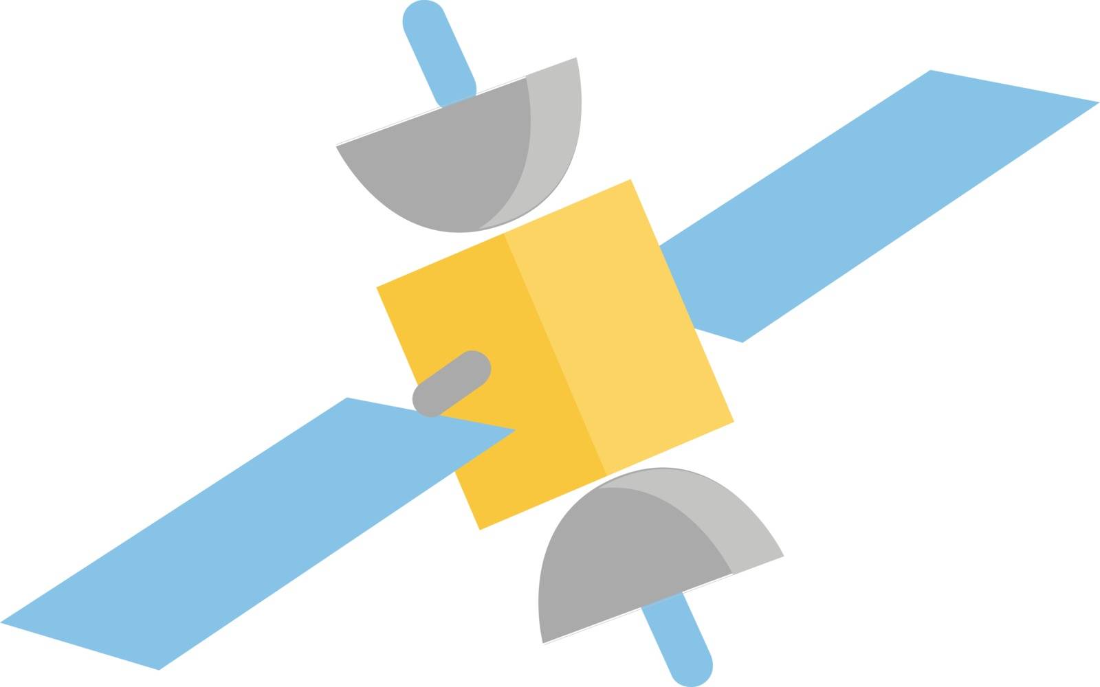 Blue and yellow colored satellite earth stations vector or color Stock