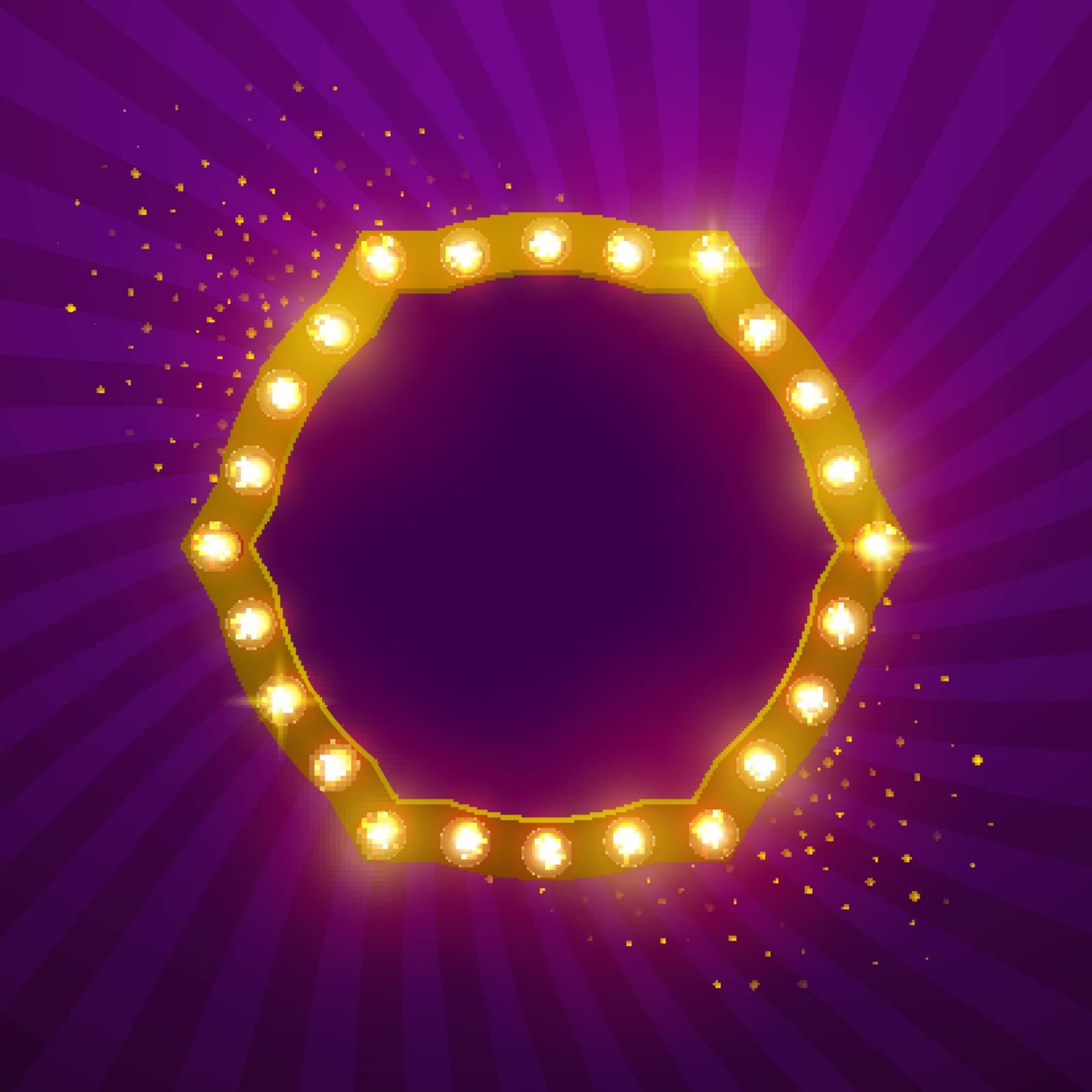 Glowing lights retro frame for advertising design. Special light