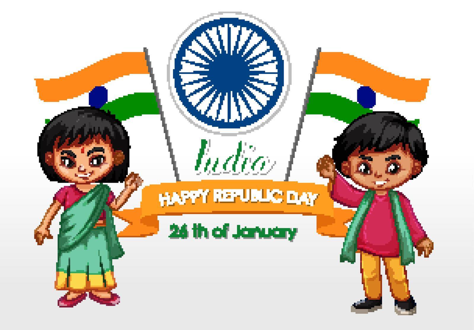 Public holiday poster design with happy kids Stock Image