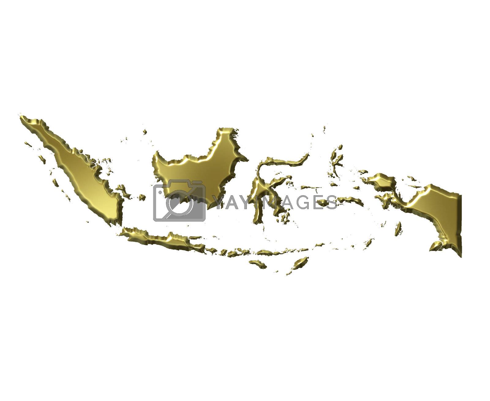 Indonesia 3d Golden Map Royalty Free Stock Image Stock Photos