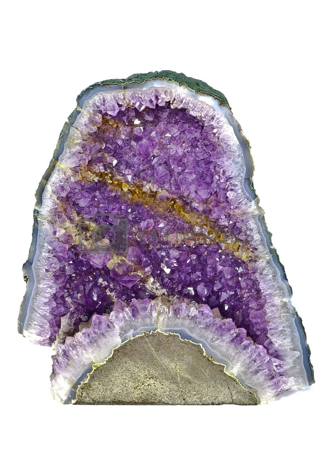 Isolated purple quartz rock crystal by rigamondis Vectors