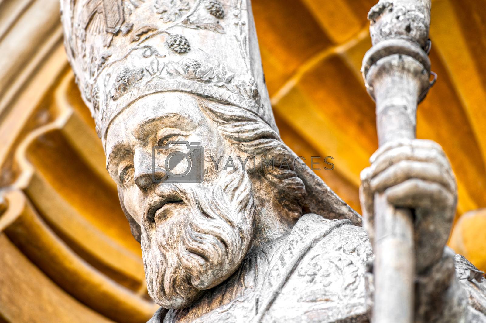 Catholic priest statue of Nice Cathedral. by Yolshin Vectors