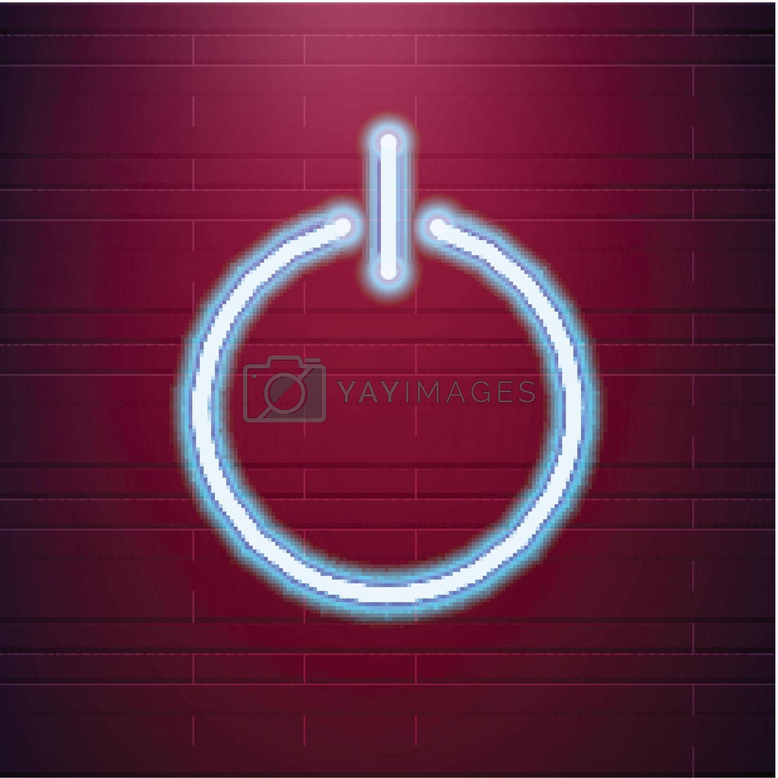 On and Off lamp Neon light Toggle switch button. Vector illustration