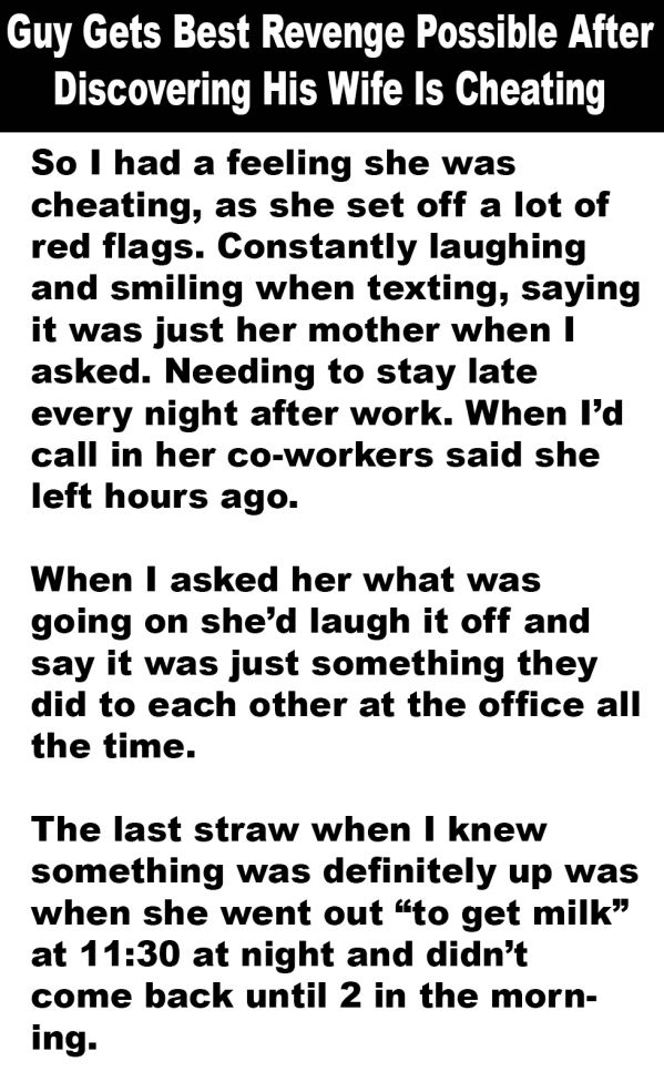 Guy Gets Best Revenge On Cheating Wife…