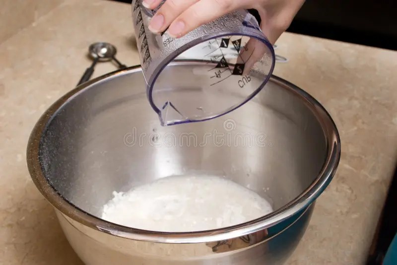 Adding water stock image. Image of ingredient, powder 3600543