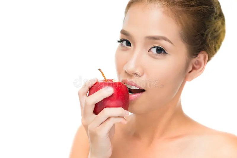 Apple bite stock photo. Image of person, isolated, biting 29337208