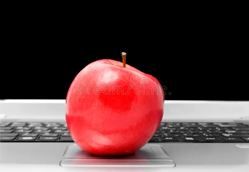 Apple on computer stock photo. Image of apple, cyberspace 19153274