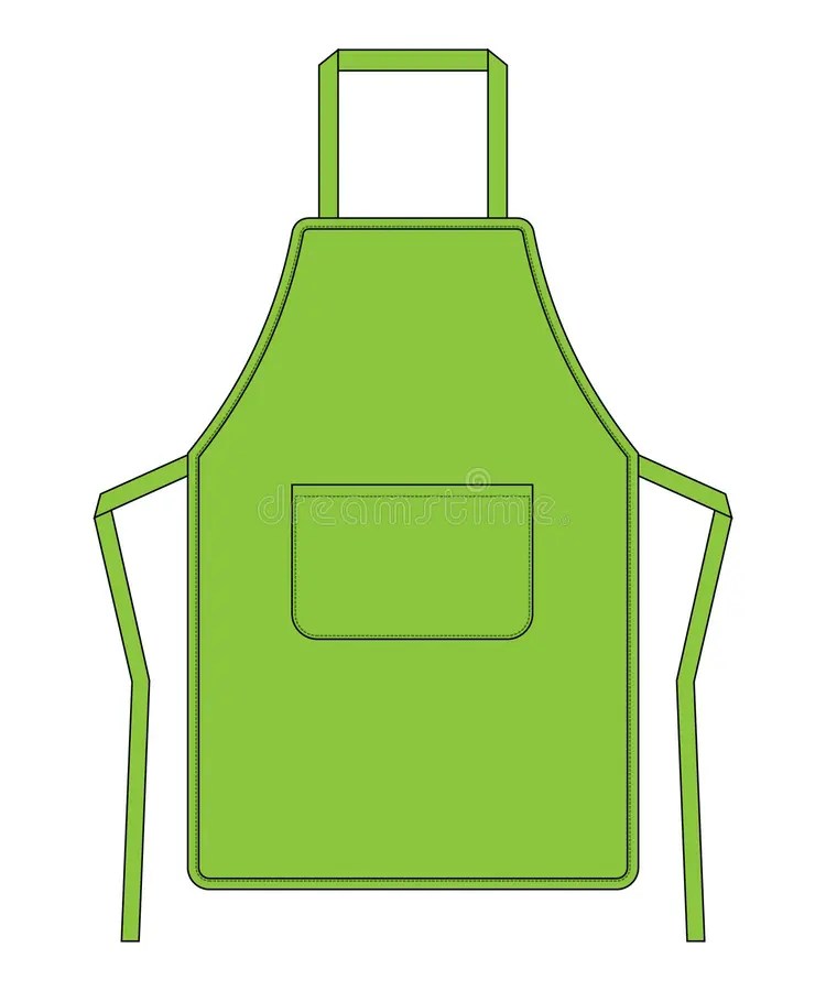Blank Green Apron with Pocket for Template Stock Vector Illustration of jacket, clothing