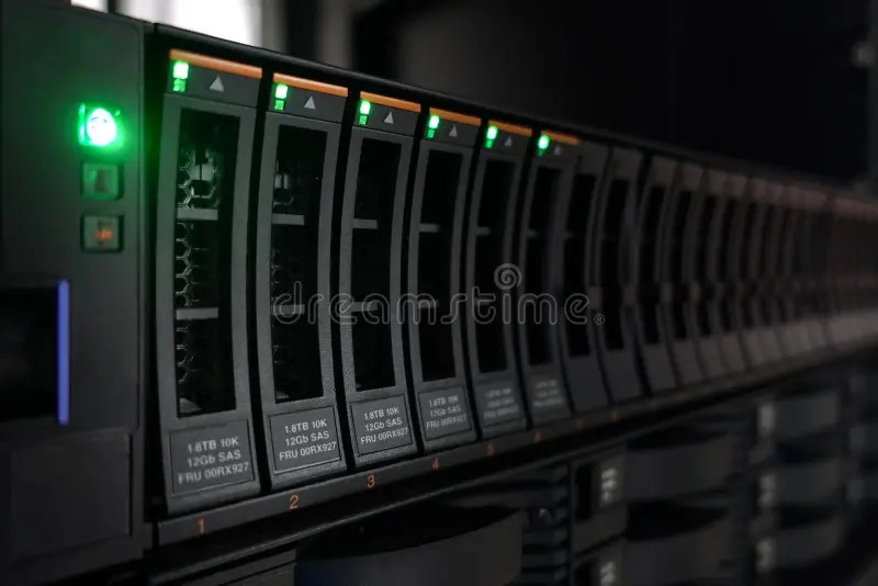 Disk Array And Server Control Station Stock Photo - Image of byte