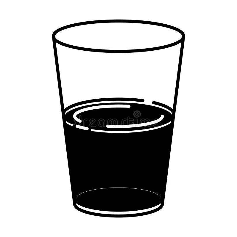 Half Full and Half Empty Glass Icon, Vector Line Illustration Stock Vector Illustration of