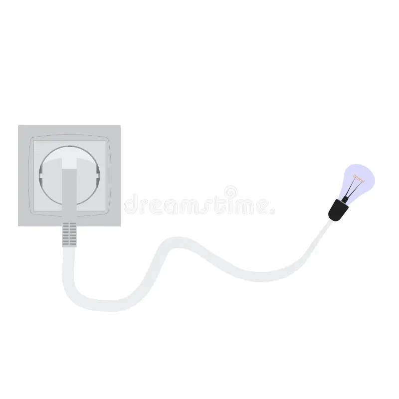 A Light Bulb Connected To an Electrical Outlet Stock Image Image of