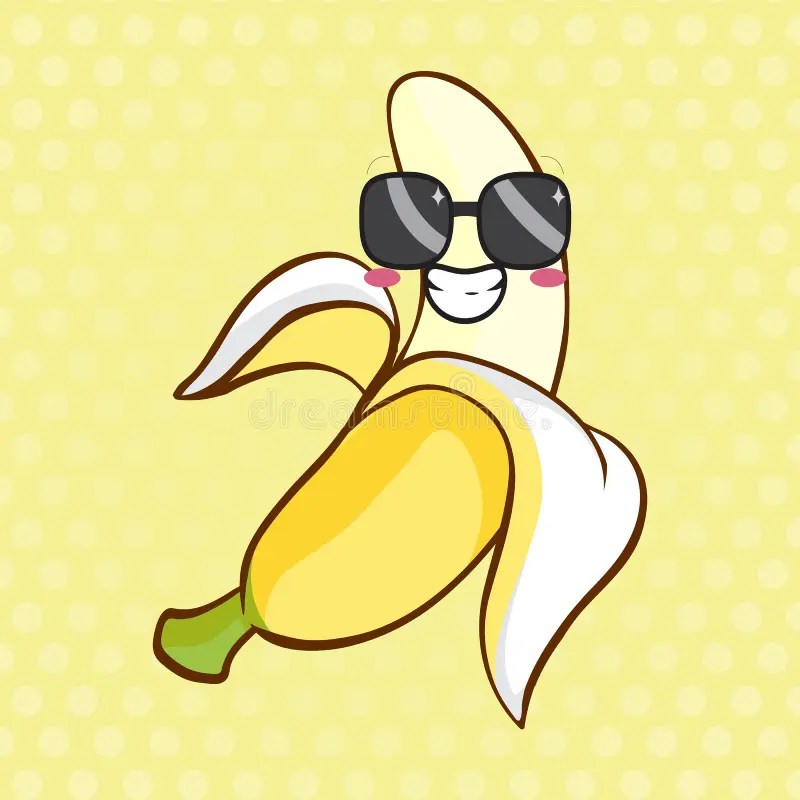 Banana Cartoon Character with Smile Stock Vector Illustration of