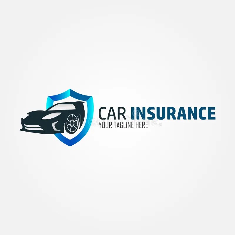 Car Insurance Logo Design, Concept with Car and Shield Stock Vector
