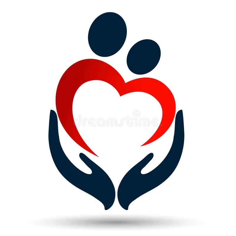 Heart Love Medical Health Hand Care Cross Family Care Hand Logo Vector