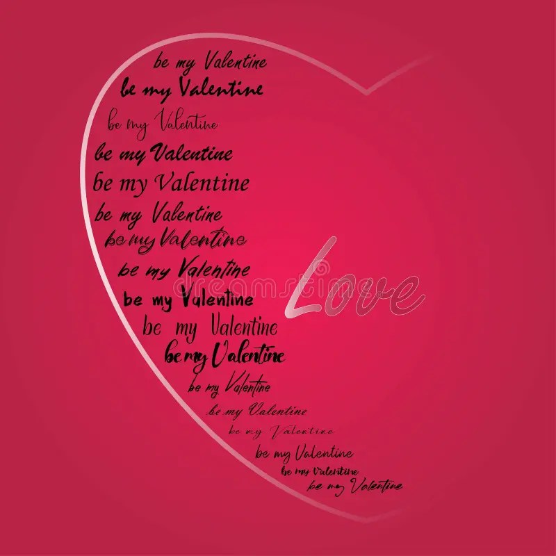 Be My Valentine Abstract Love Heart Signatures Stock Vector