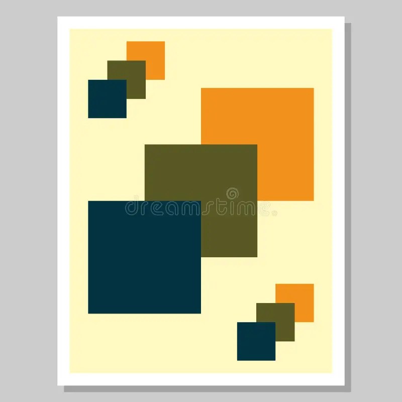 Square Geometric Wall Art. Abstract Design for Wall Decoration. Suitable for Living Room