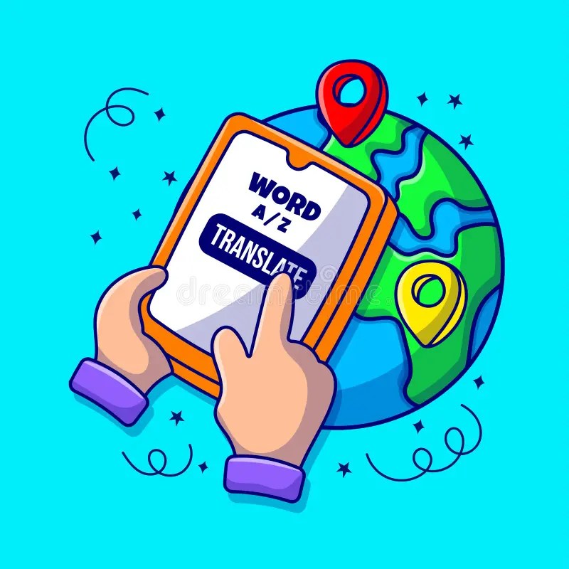 Hand Drawn of Mobile Translate Concept Stock Vector Illustration of