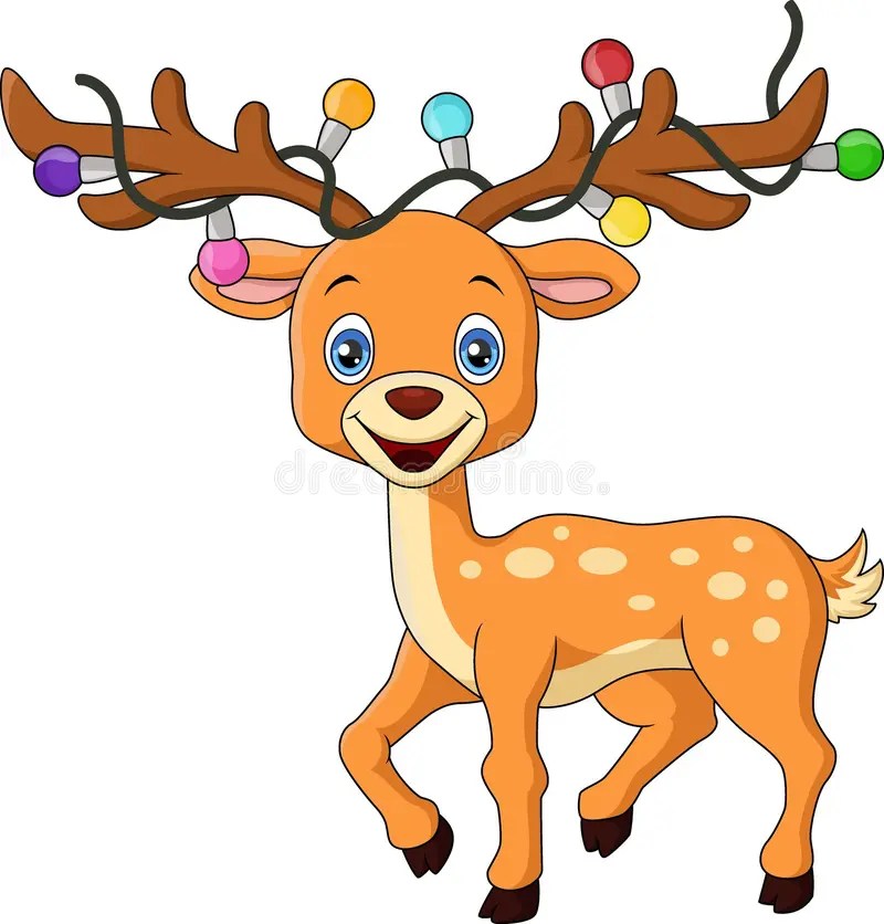Reindeer Tangled Christmas Lights Stock Illustrations 36 Reindeer