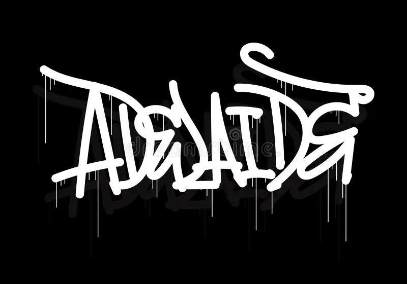 ADELAIDE City Graffiti Tag Style Stock Illustration Illustration of