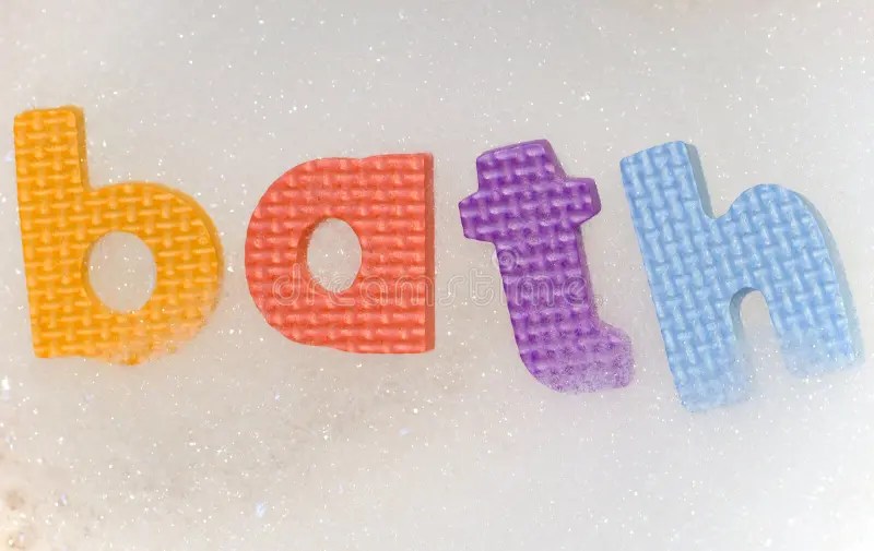 Bath time foam letters stock photo. Image of bath, water 33669626
