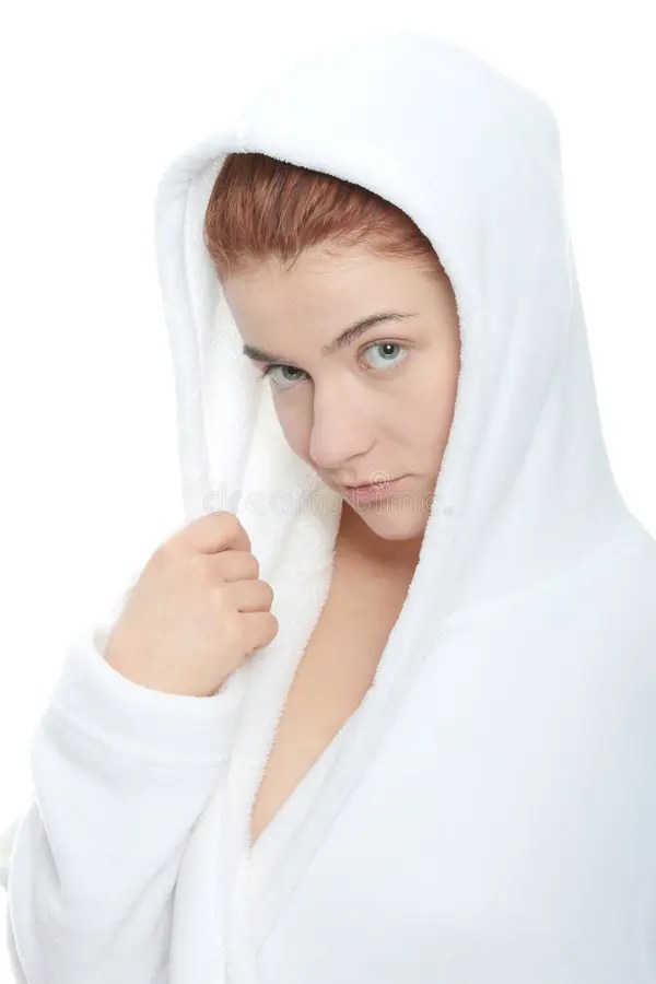 Bathrobe stock image. Image of healthy, lady, clinic 13663201