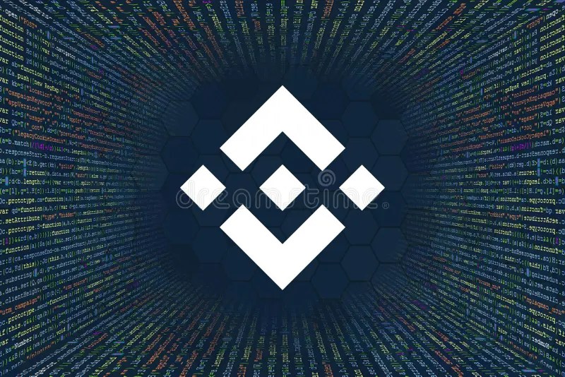 Binance, BNB Cryptocurrency Symbol. A Tunnel From A