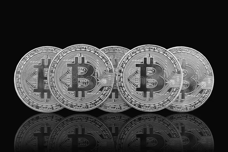 Bitcoin And Blockchain Digital Technology Stock Image