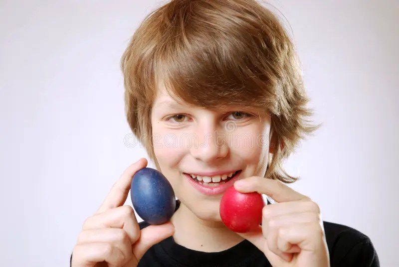 Boy with easter eggs stock photo. Image of colored, smiles 14290032