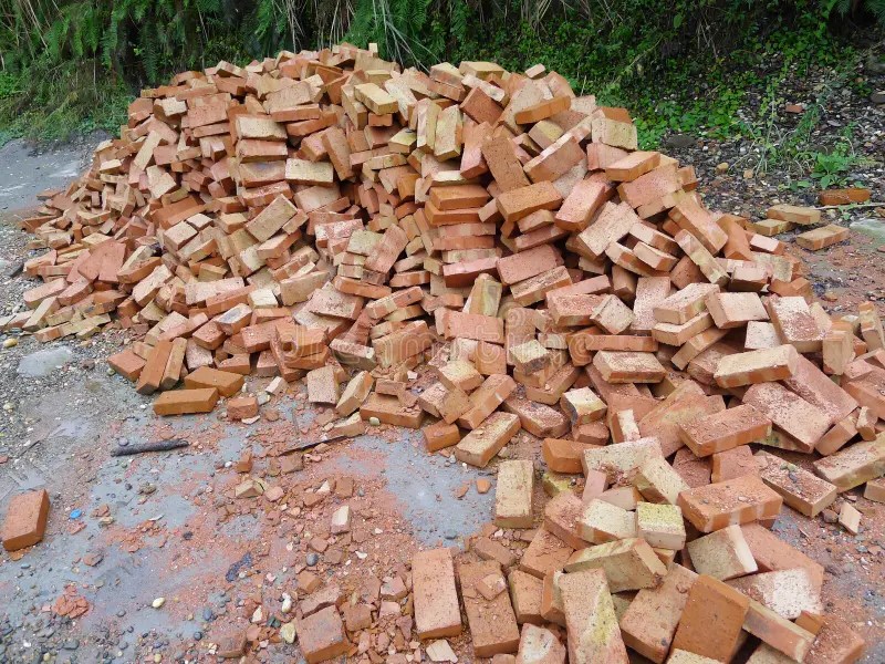 The Construction Waste Bricks Stock Photo Image of break, rubbish