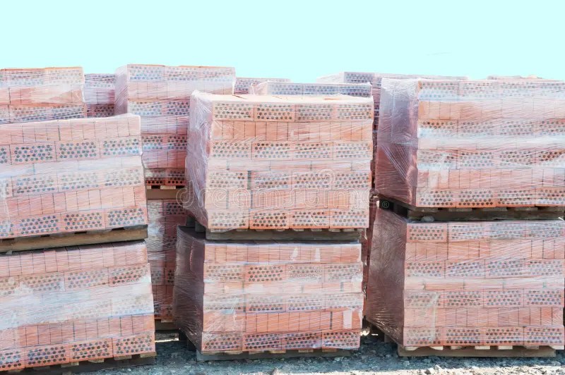 Bricks on Pallets stock photo. Image of stone, wall, objects 18324340