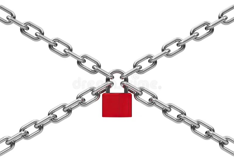 Chains with lock stock illustration. Illustration of circle 16279743