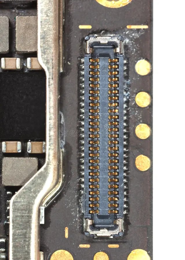 Chip socket on the board. stock image. Image of electricity 253073733