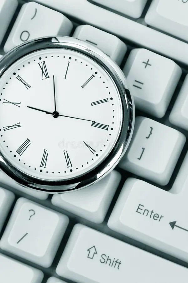 Clock and Computer Keyboard Stock Image Image of punctual, schedule