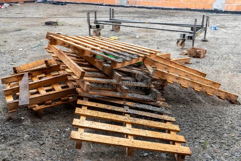 Stack of pallets stock photo. Image of pallets, timber 119658752