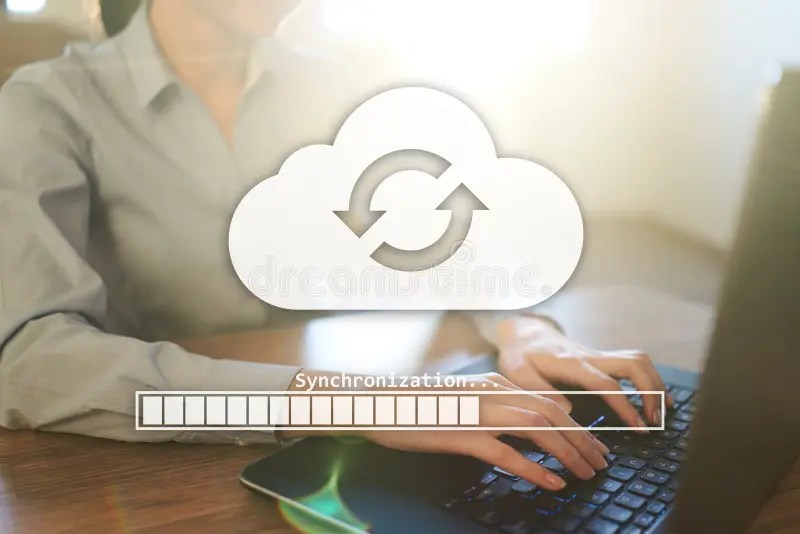 Cloud Synchronization, Data Storage, and Computing Concept on