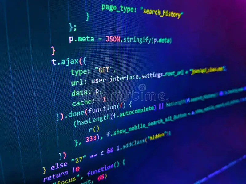 Coding Application by Programmer Developer. Programming Code Abstract