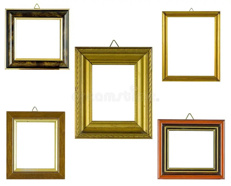 Gallery Wall with Gold Frames Stock Photo Image of frame, golden