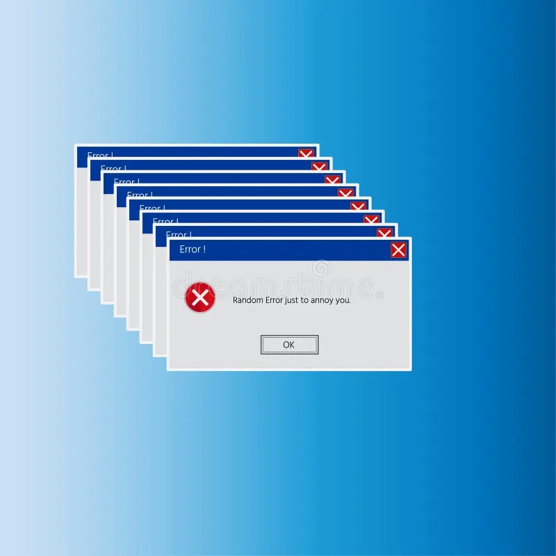 Computer Error Display Screen, Repeated Error Message Dialog Blog