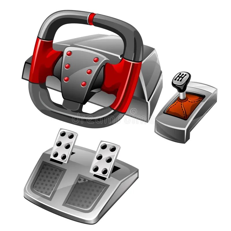 Computer game wheel stock vector. Illustration of gear