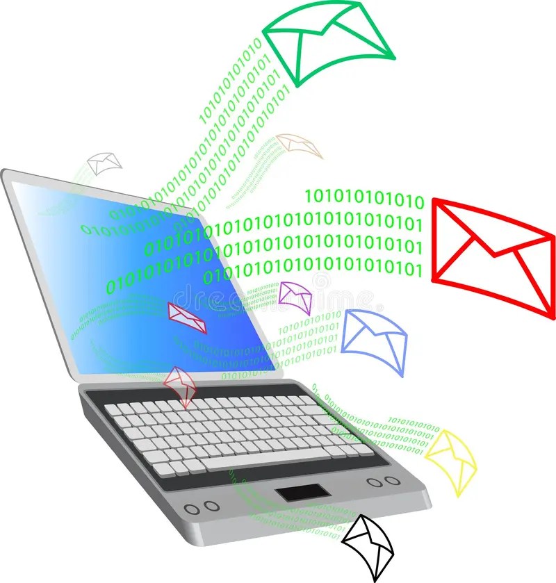 Computer and mail2 stock vector. Illustration of click 2581443
