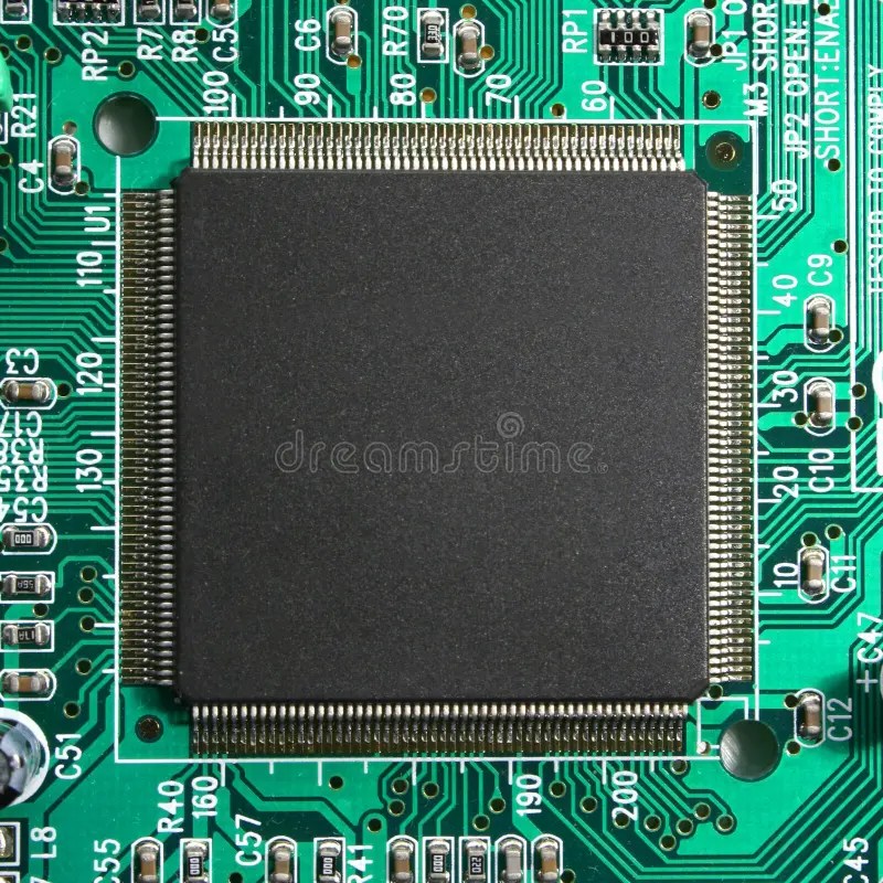 Computer Microprocessor Chip Closeup Stock Photo Image of electronic