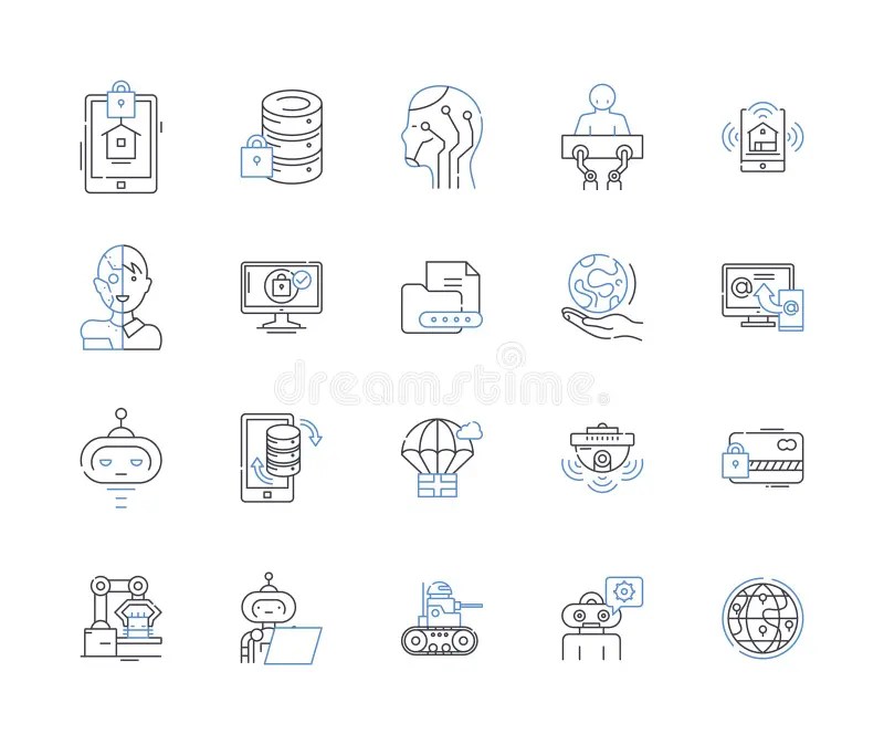 Computer Science Line Icons Collection. Algorithm, Binary, Compiler, CPU, Debugging, Encryption