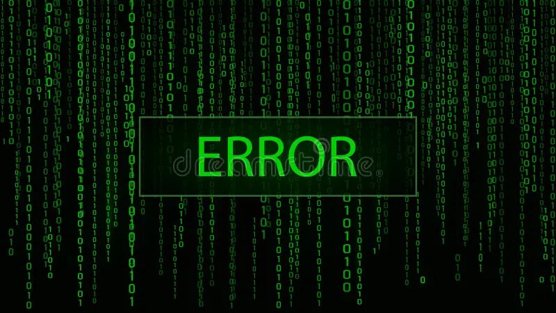 Cyber Attack. Hacked. Digital Background Green Matrix