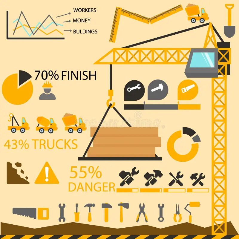 Construction Information Graphics, Construction Elements Stock Vector