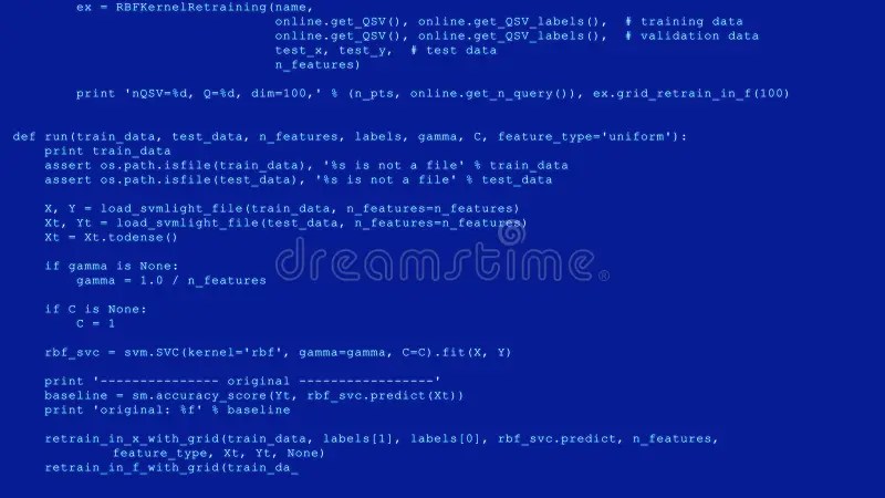 3D Hacking Code Data Flow Stream On Blue. Screen With Typing Coding