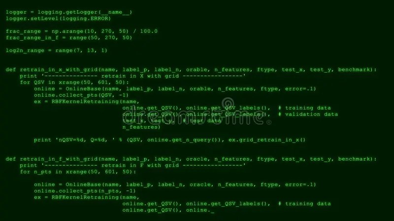 3D Hacking Code Data Flow Stream on Green. Screen with Typing Coding