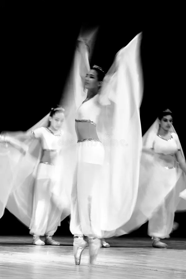 Motion Blur Multiple Exposure of Woman Dancing Stock Image Image of